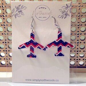 Simply Northwoods USA Airplane Earrings ⭐️